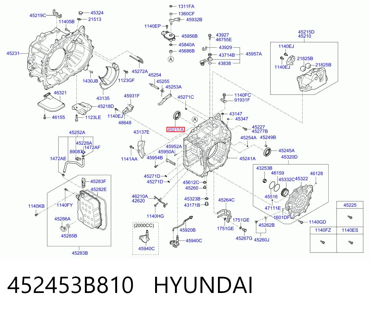 452453B810 Hyundai/Kia Сальник півосі переднього моста, лівої