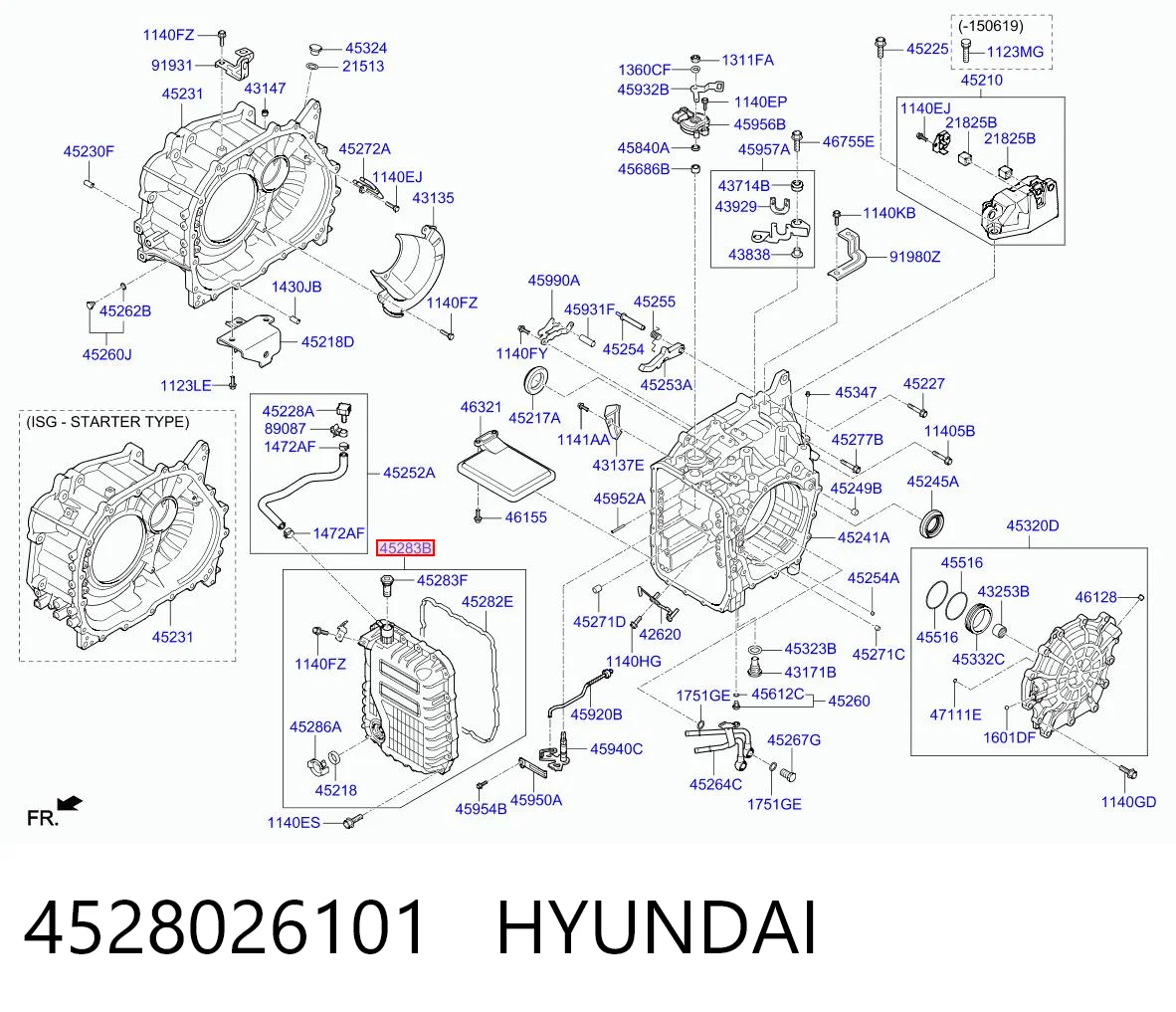 4528026101 Hyundai/Kia Кришка коробки передач