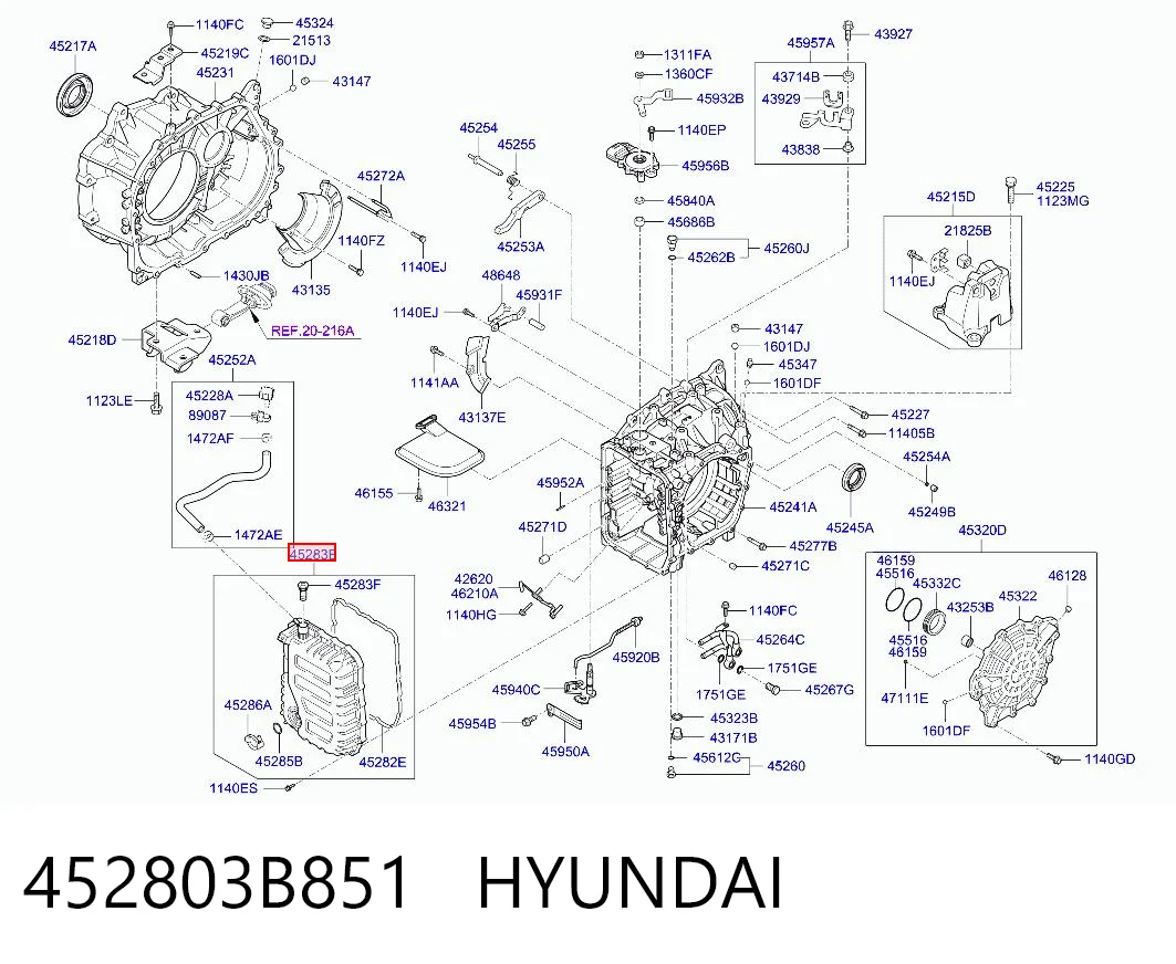 452803B851 Hyundai/Kia Піддон АКПП