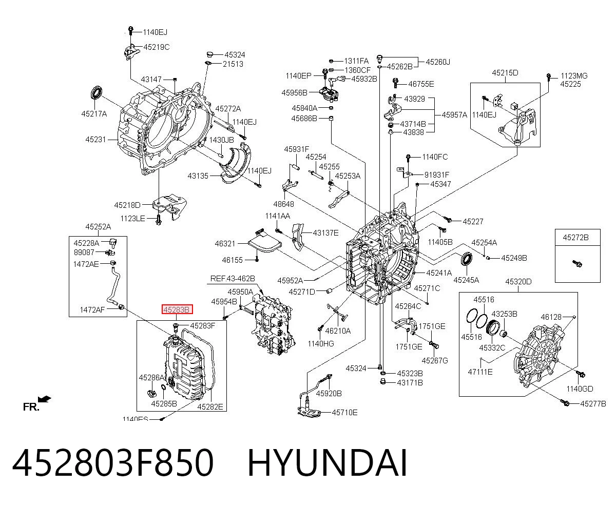 452803F850 Hyundai/Kia Піддон АКПП