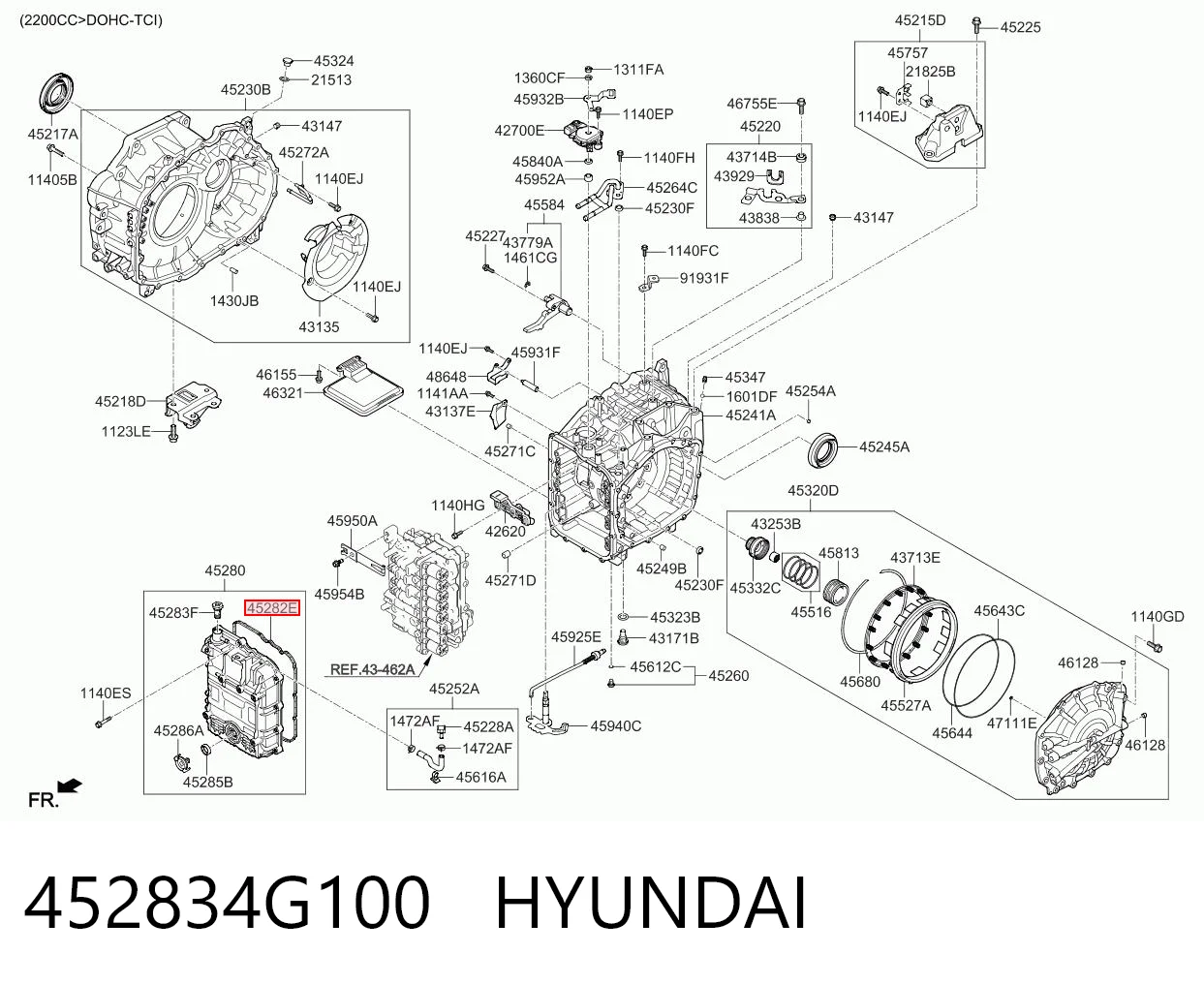 452834G100 Hyundai/Kia Прокладка піддону АКПП
