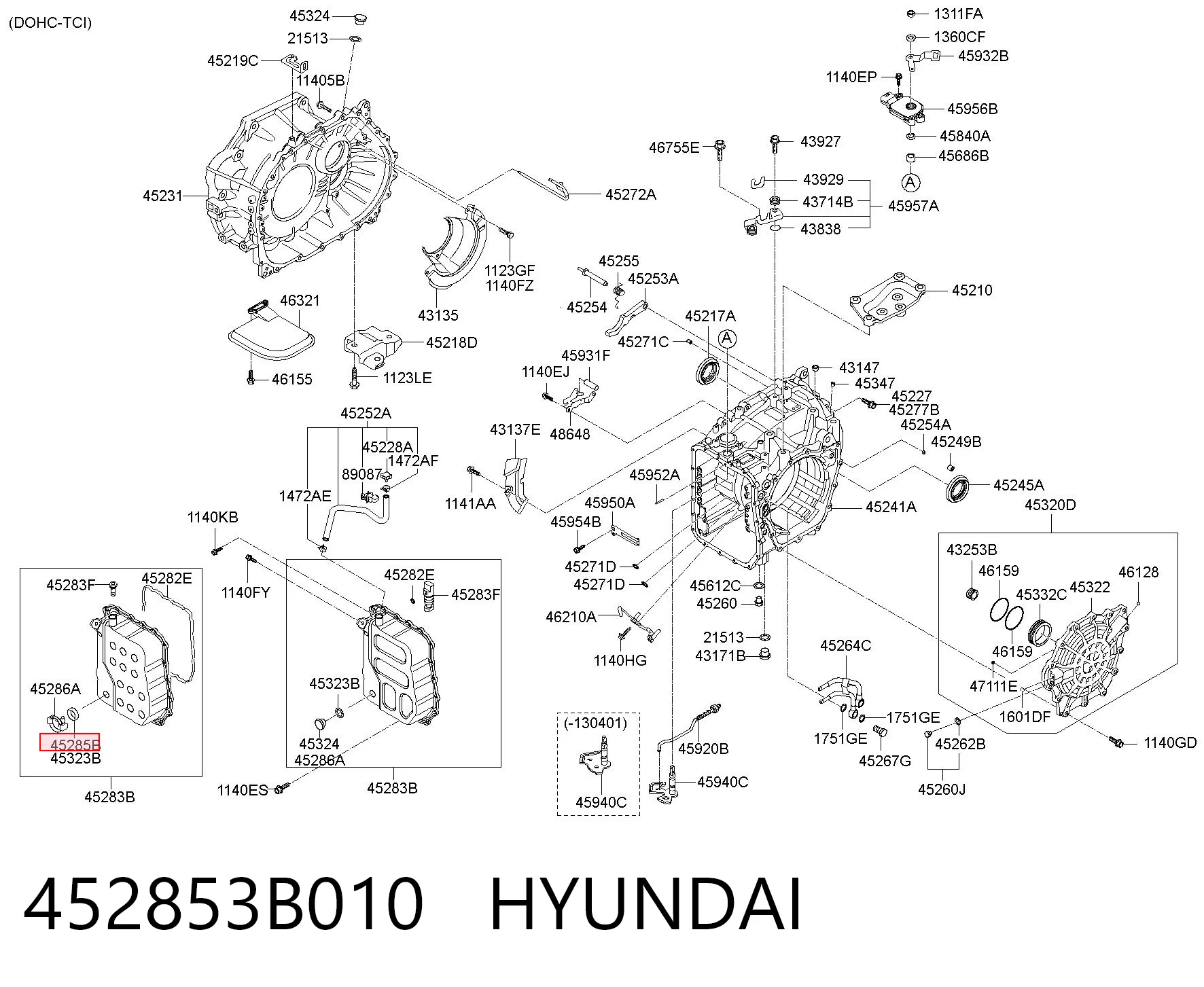 452853B010 Hyundai/Kia Прокладка масляного насоса АКПП