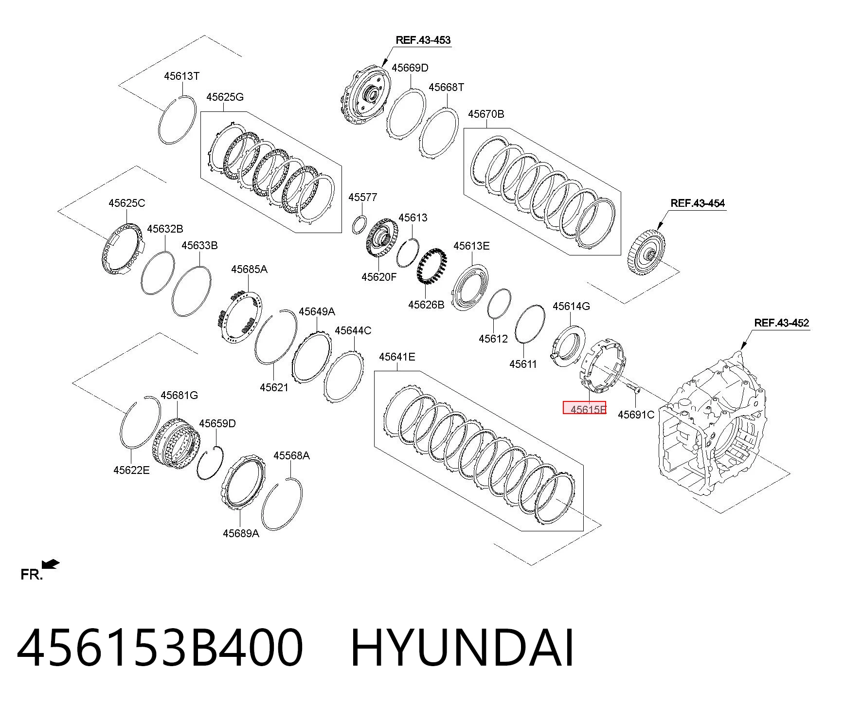 456153B400 Hyundai/Kia Кільце маточини