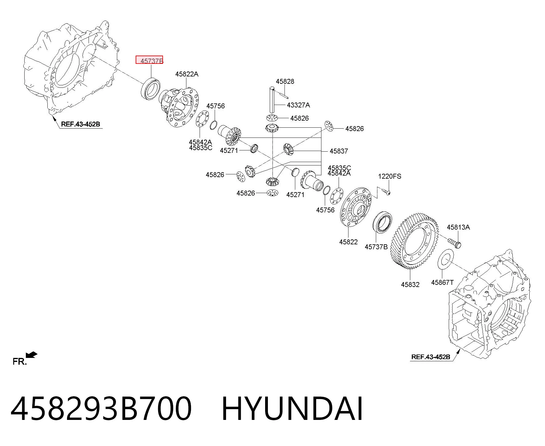 458293B700 Hyundai/Kia Підшипник диференціалу переднього моста