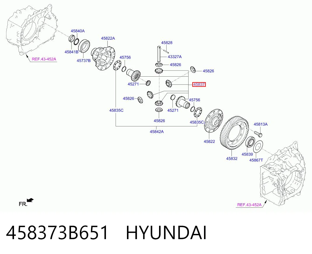 458373B651 Hyundai/Kia Шестерня диференціалу