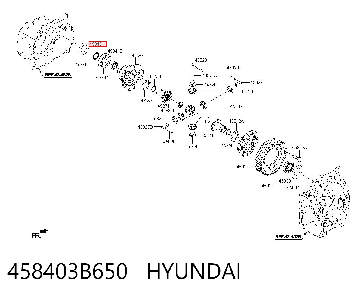 458403B650 Hyundai/Kia Сальник редуктора переднього моста