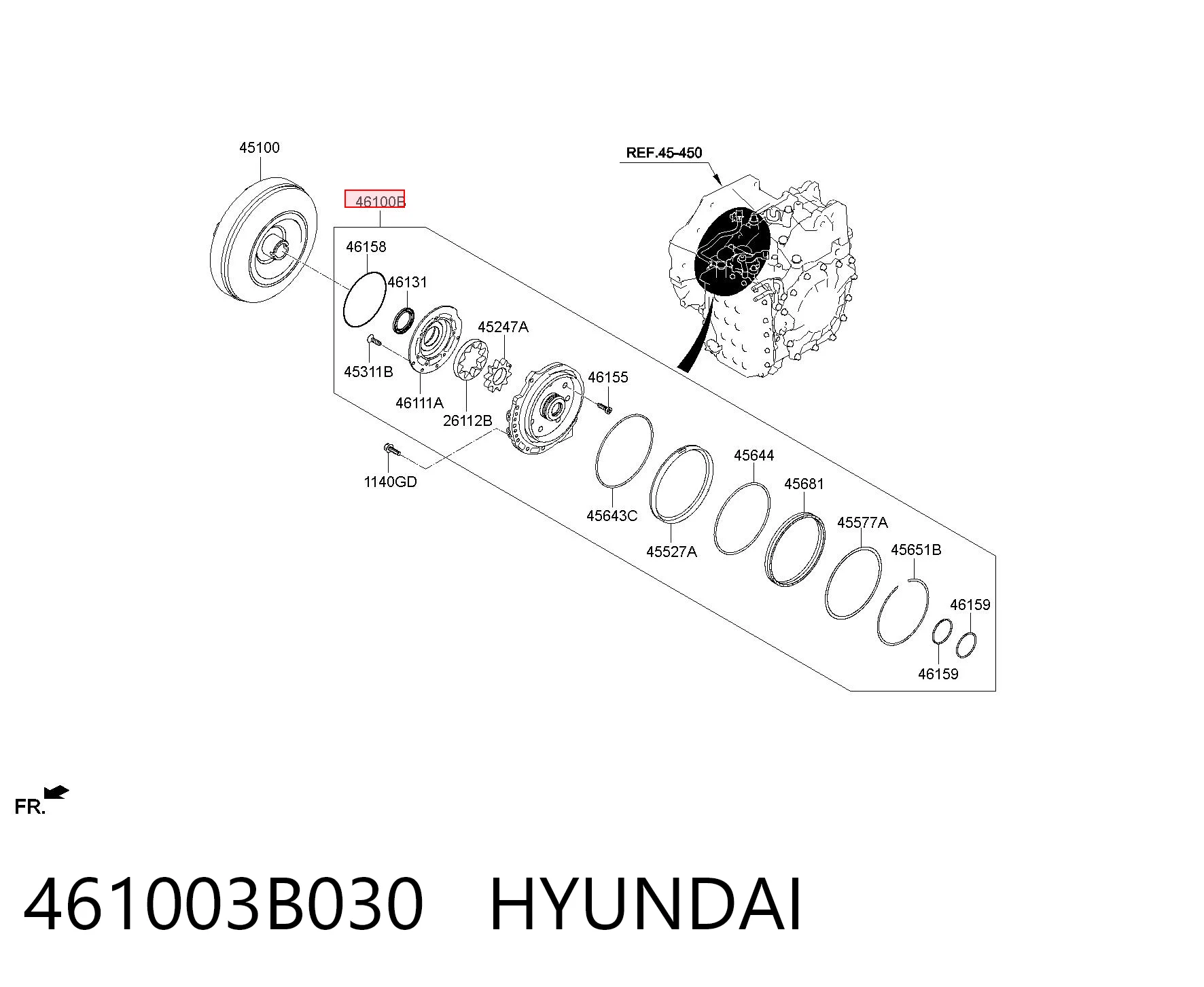461003B030 Hyundai/Kia Масляний насос двигуна