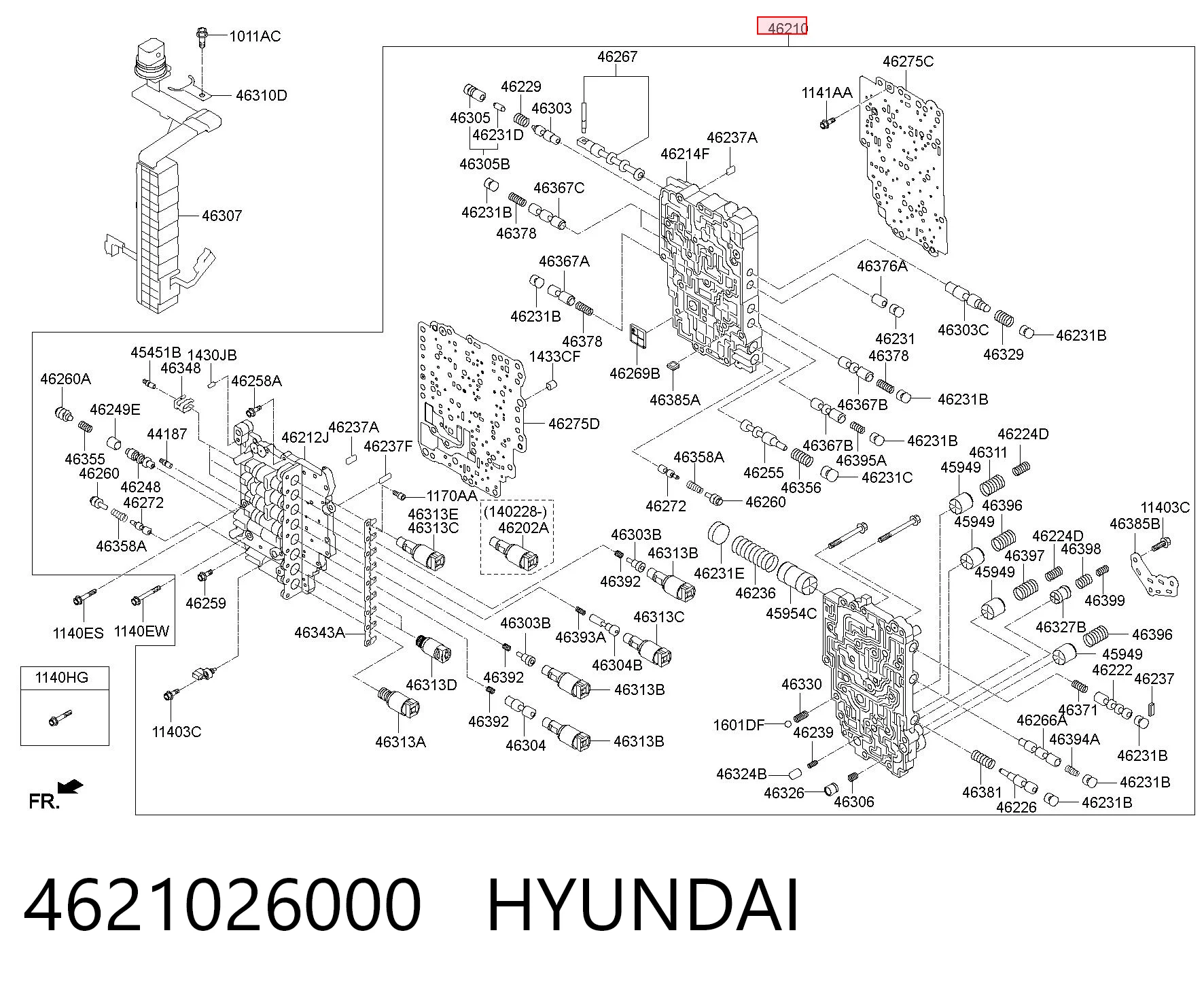 4621026000 Hyundai/Kia Блок клапанів АКПП