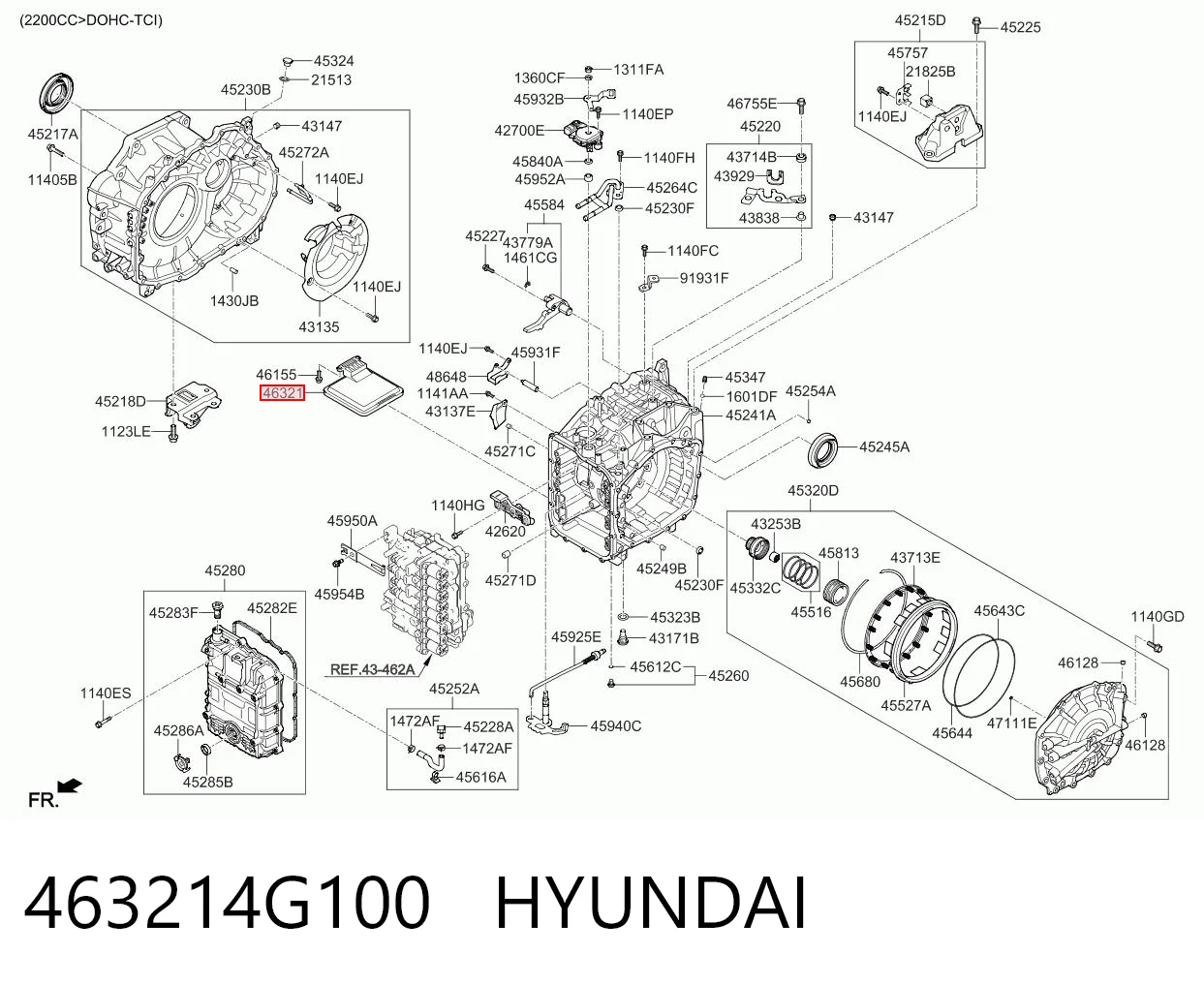 463214G100 Hyundai/Kia Масло в коробку автомат