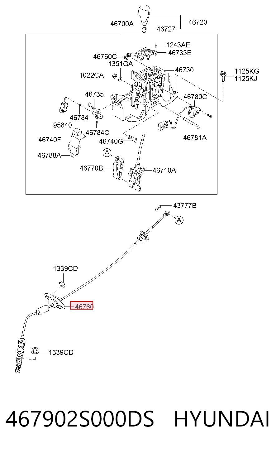 467902S000 KAP Трос перемикання передач, вибору передачі