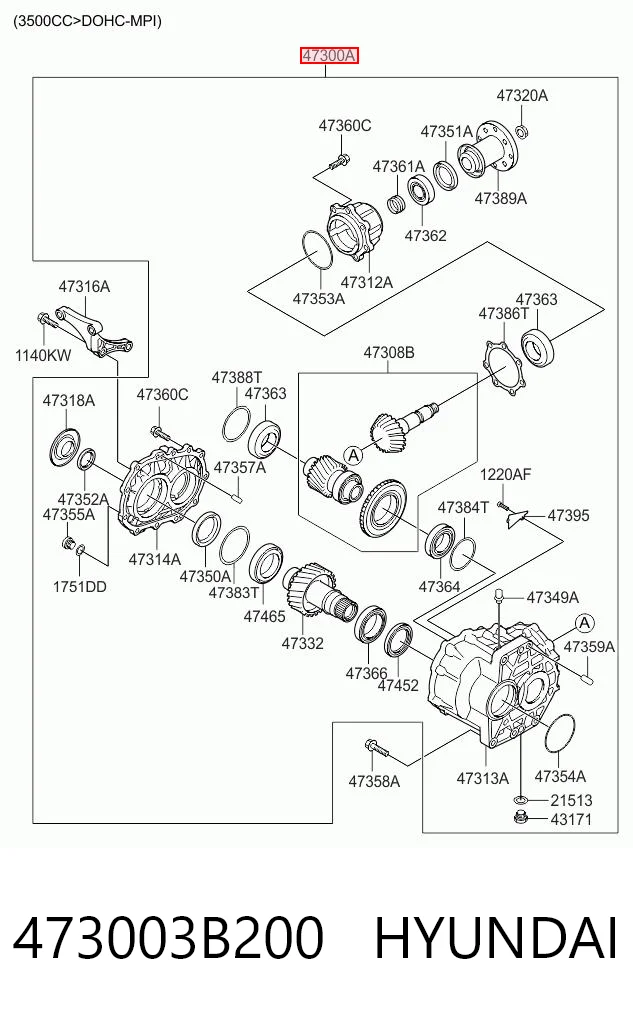 473003B200 Hyundai/Kia Раздатка (коробка роздавальна)