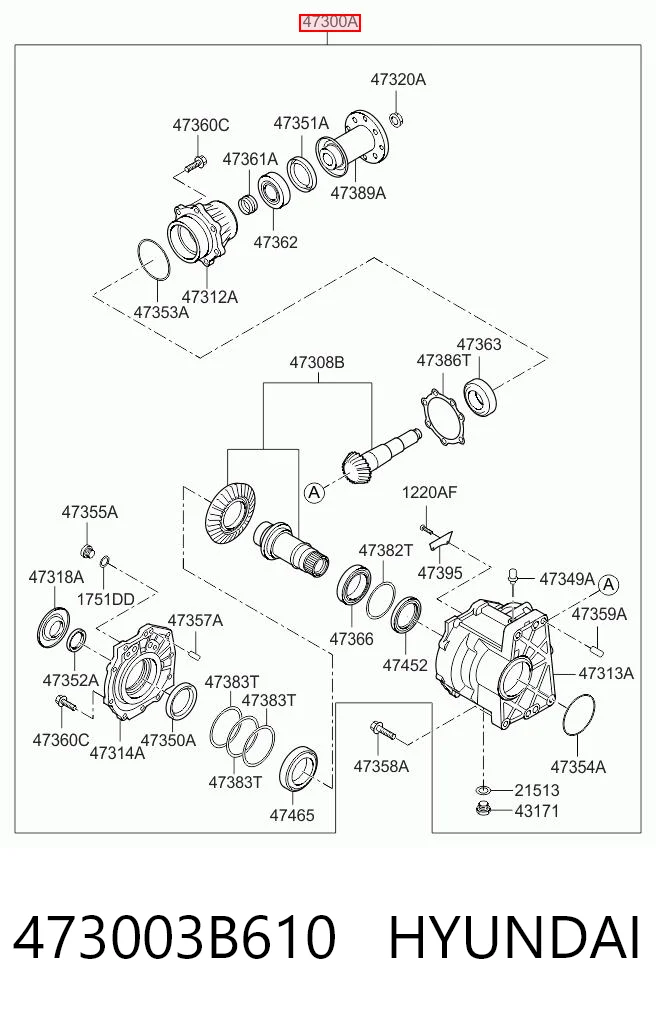 473003B610 Hyundai/Kia Раздатка (коробка роздавальна)