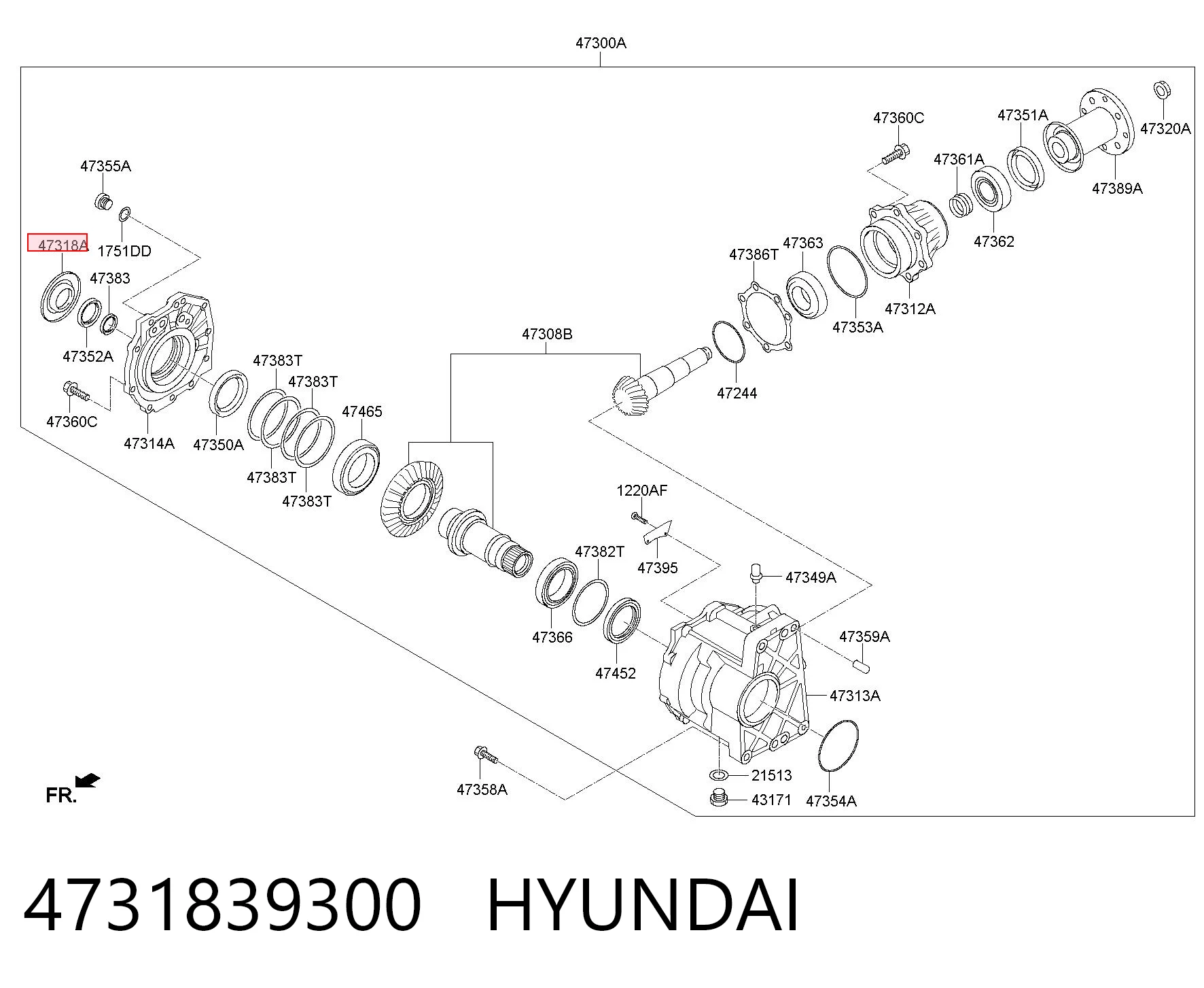 4731839300 Hyundai/Kia Пильник сальника роздавальної коробки правий
