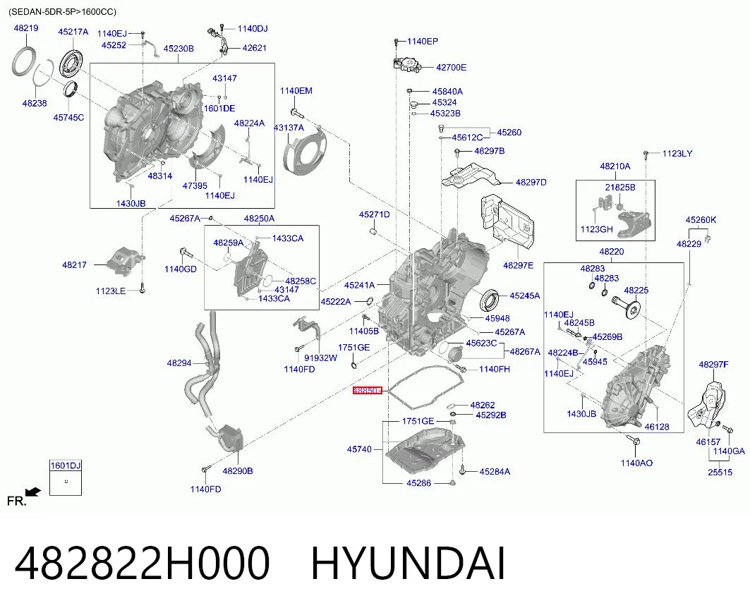 482822H000 Hyundai/Kia Прокладка піддону АКПП