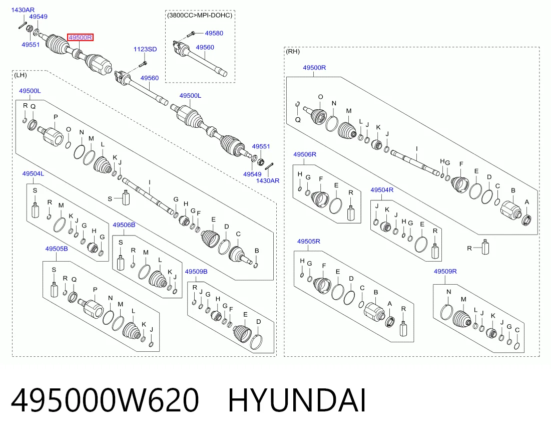  Піввісь права Hyundai Santa Fe 2