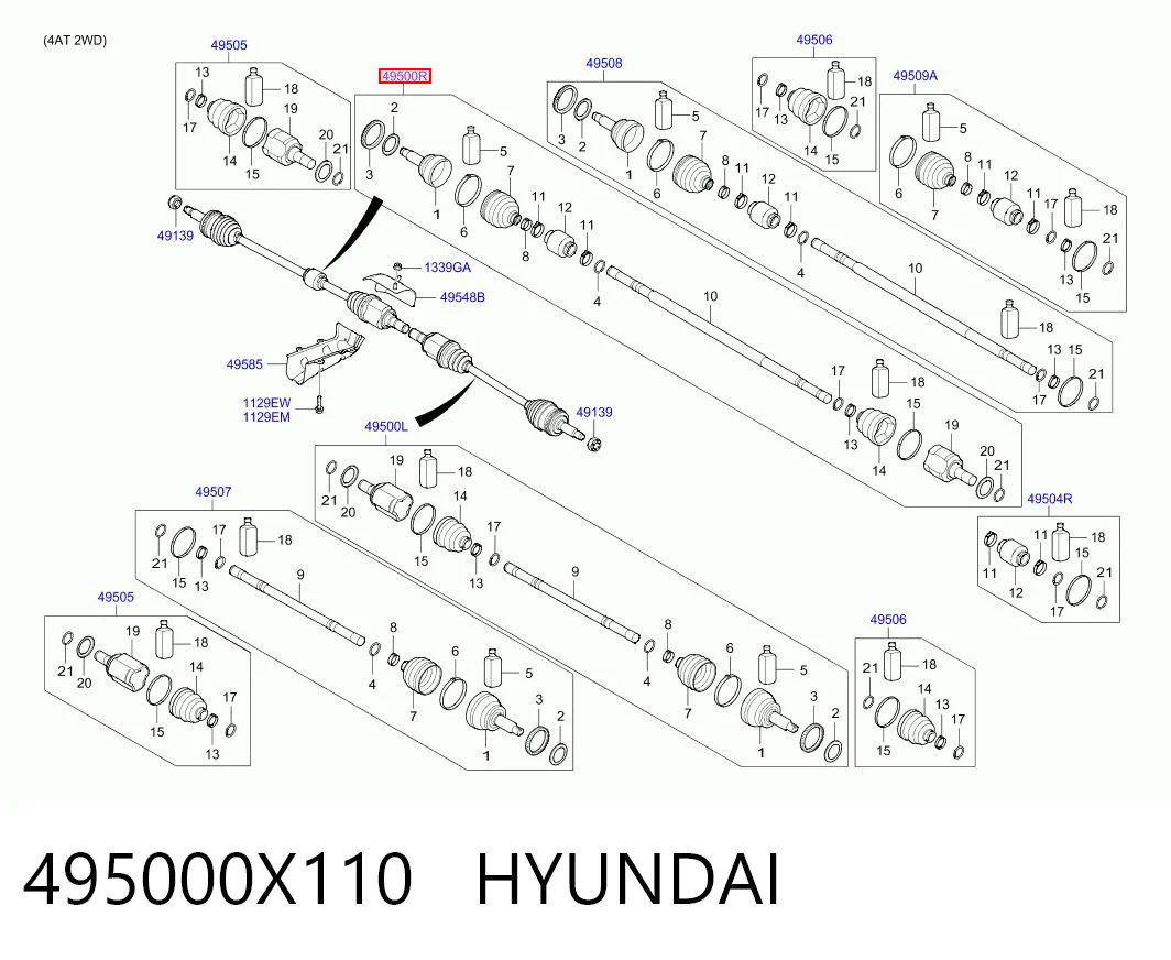 Піввісь передня, права Chrysler 495000X110 ціна, від 66.92 USD