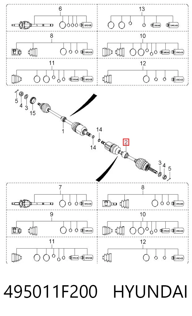 495011F200 Hyundai/Kia Привід лівий