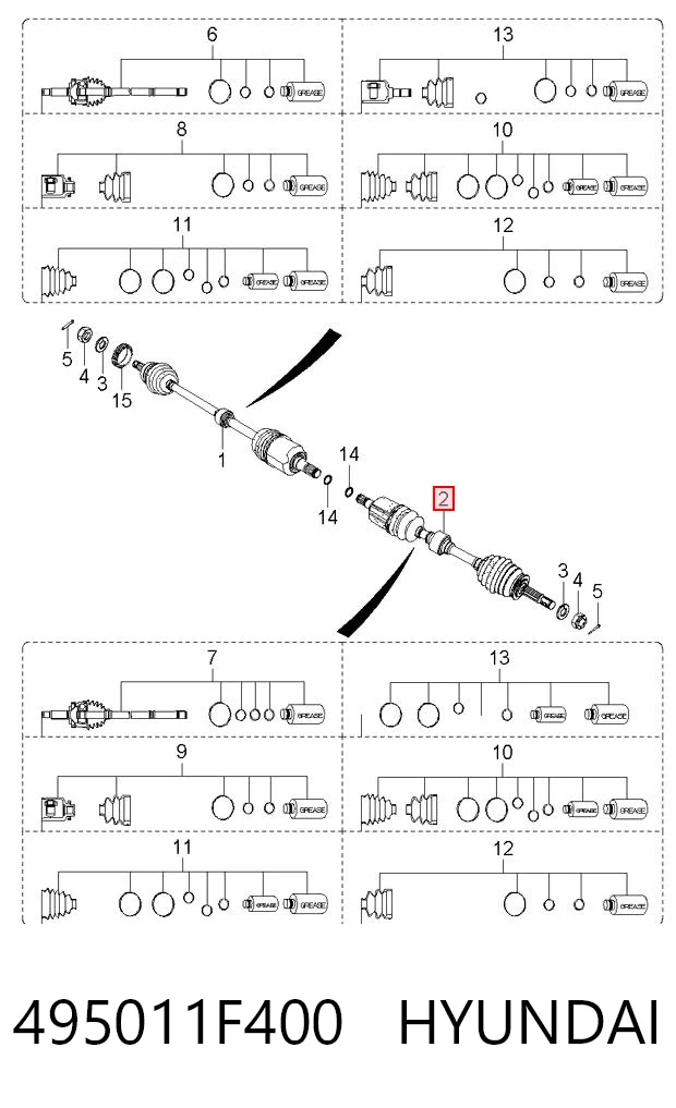 495011F400 Hyundai/Kia Привід лівий