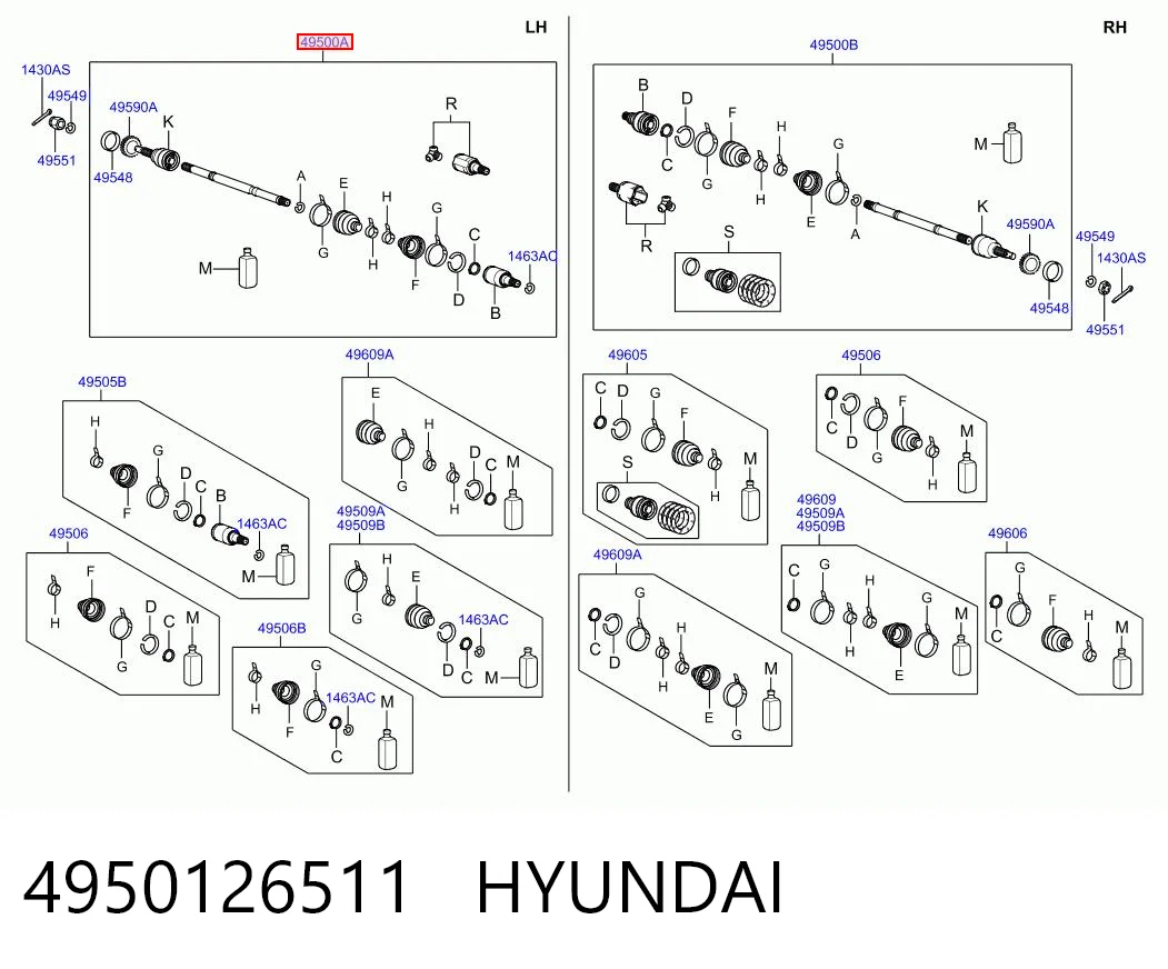 Купити Ліва піввісь Hyundai Santa Fe I SM