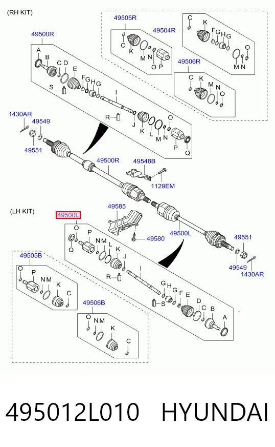 Купити Ліва піввісь Hyundai I30  FD