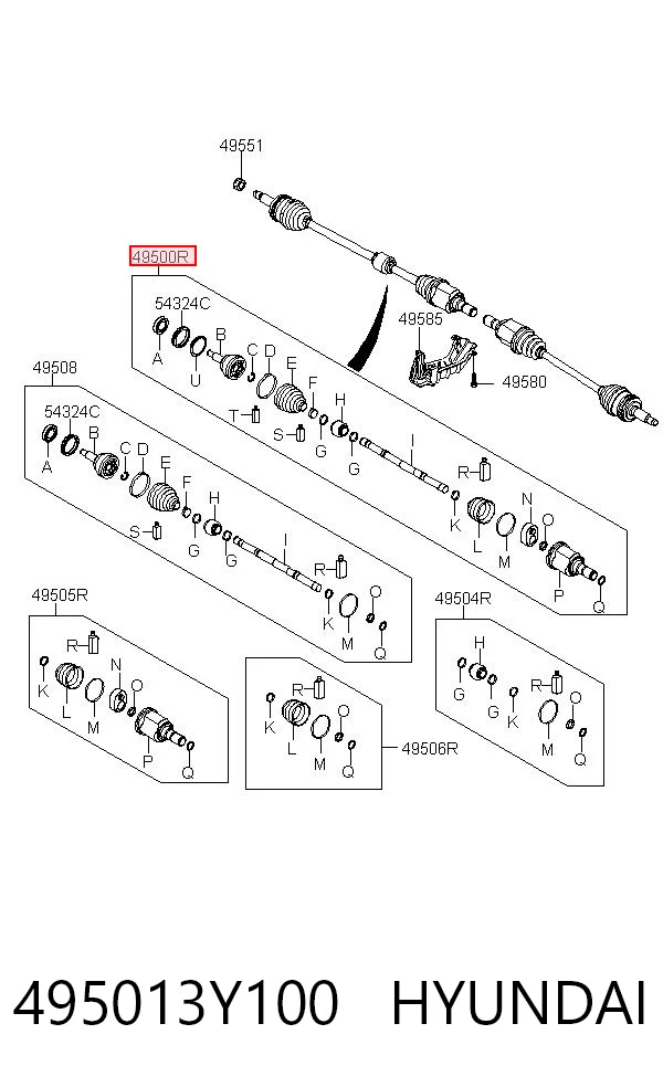HY0231 DAC Привід передній правий