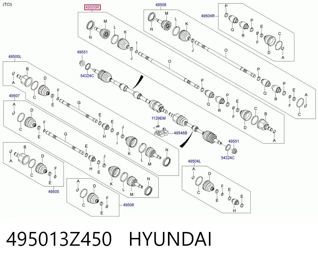 Привід передній правий на Hyundai I40 I VF