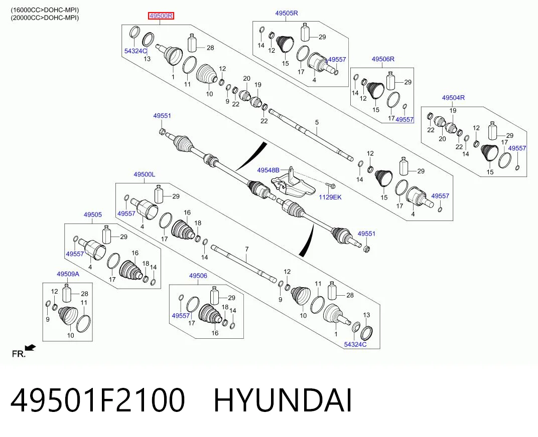 Привід передній правий на Hyundai Elantra VI AD