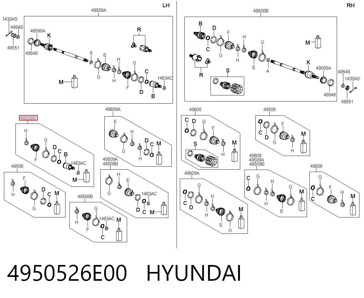 ШРУС внутрішній, передній, лівий Hyundai Santa Fe I позашляховик (SM) (2000 - 2006) ціна, від 90.03 USD