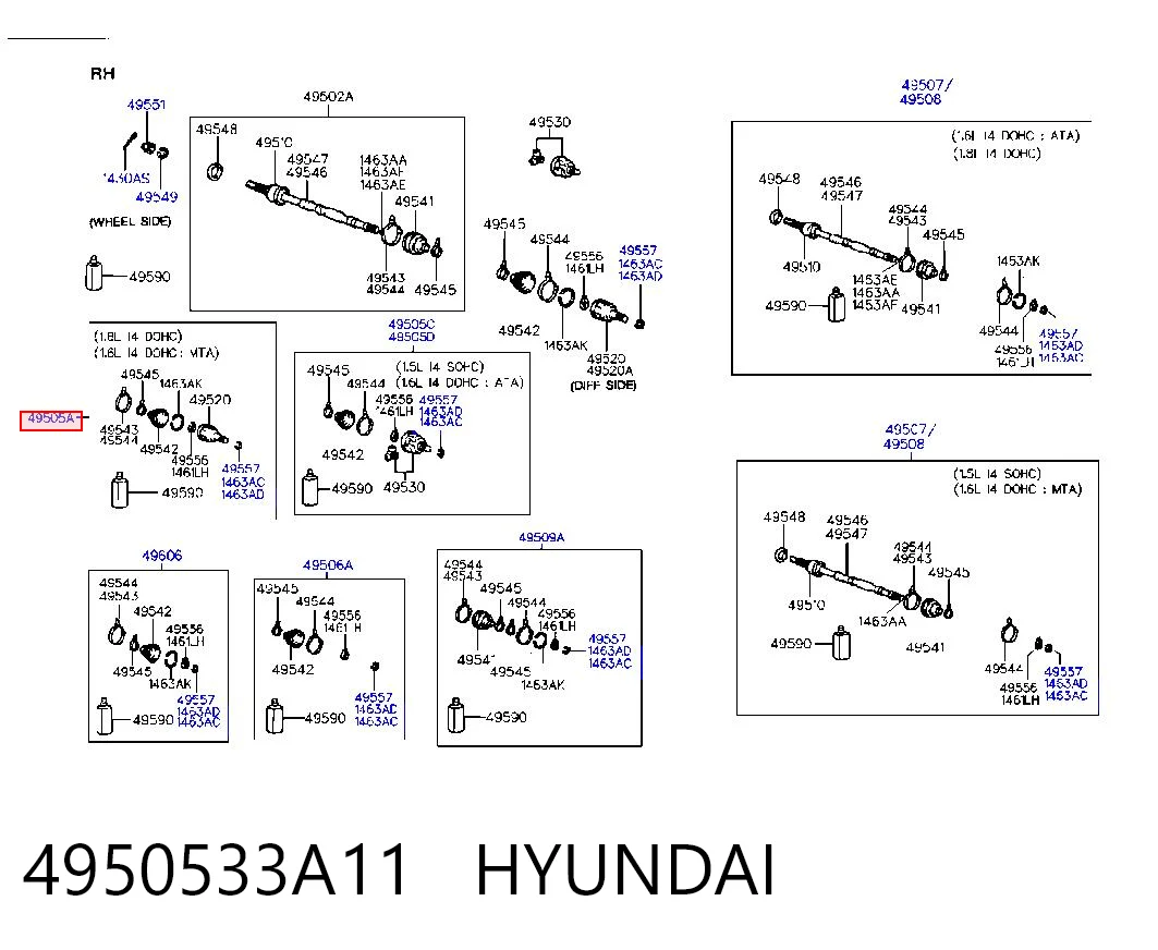 ШРКШ внутрішній, передній, лівий на Hyundai Sonata III 