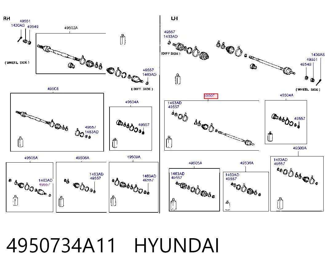 Привід лівий на Hyundai Sonata III 
