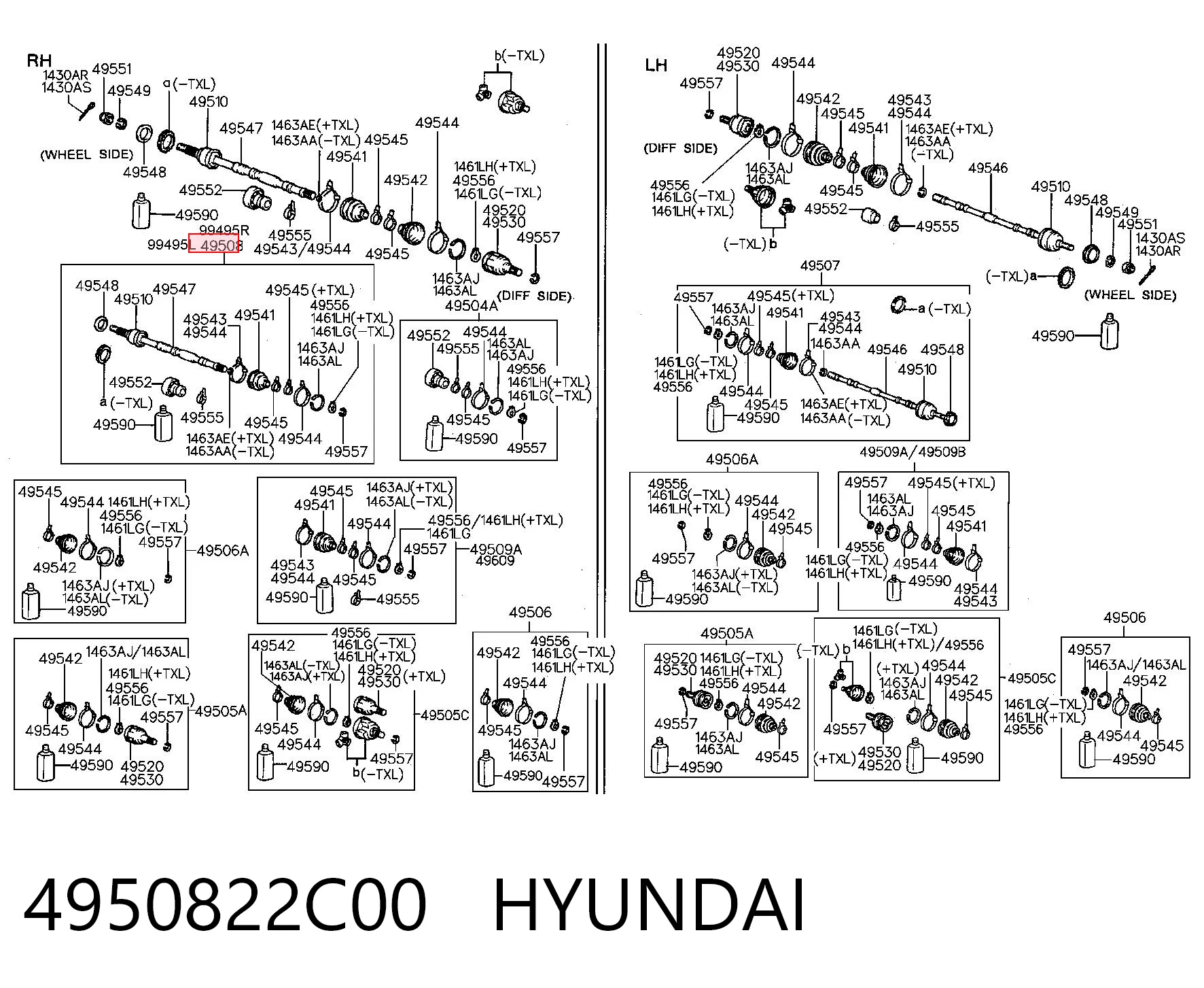 Привід передній правий на Hyundai Accent I 