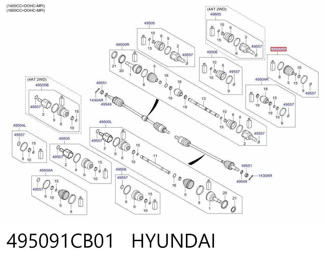 495091E010 Onnuri Пильник ШРУСа зовнішній, передній піввісі