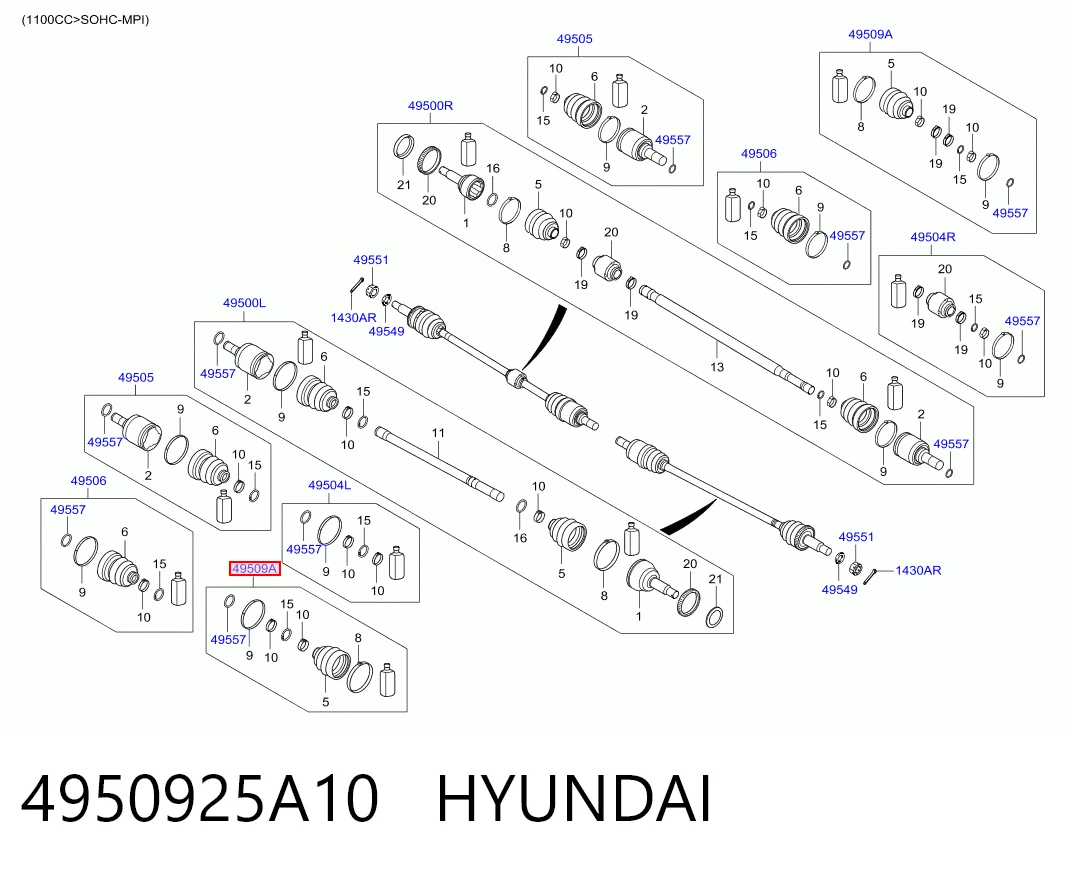 Пильник ШРКШ зовнішній Onnuri 495091E010