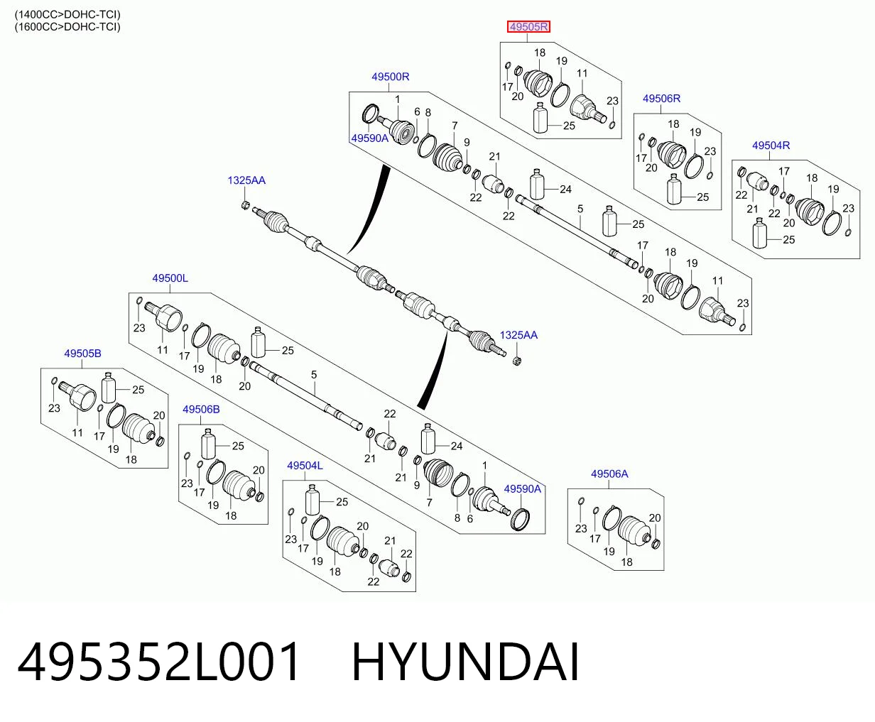 Купити ШРУС внутрішній правий KIA Cerato II TD