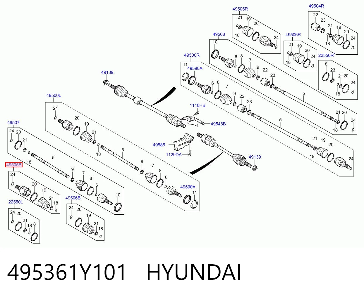 ШРКШ внутрішній, передній Hyundai I20 I хетчбек (PB) (2008 - 2012) ціна, від 29.79 USD