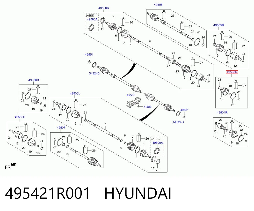 Пильник ШРУСа внутрішній, передній піввісі KIA Rio III