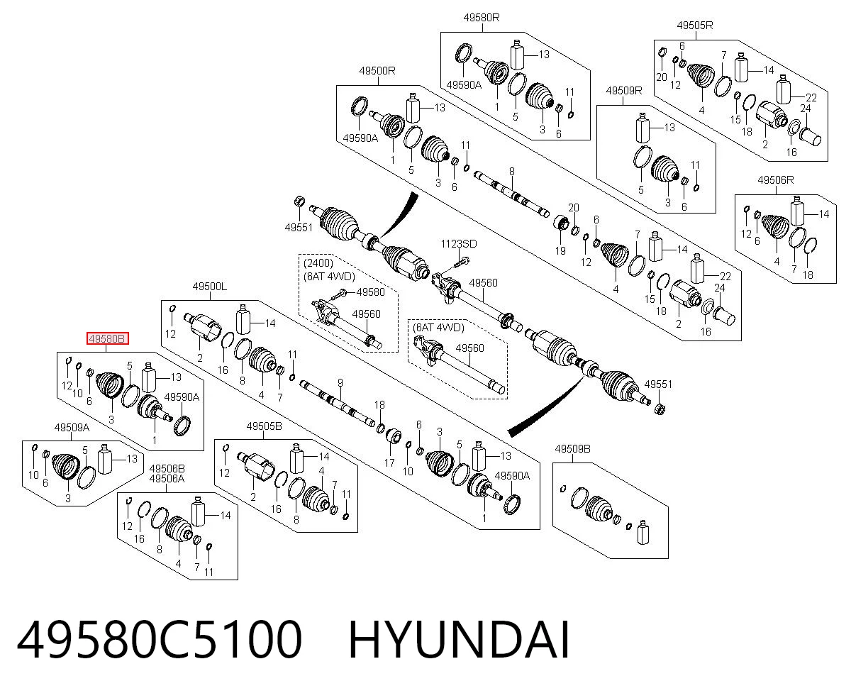  ШРУС зовнішній передній Hyundai Santa Fe 3