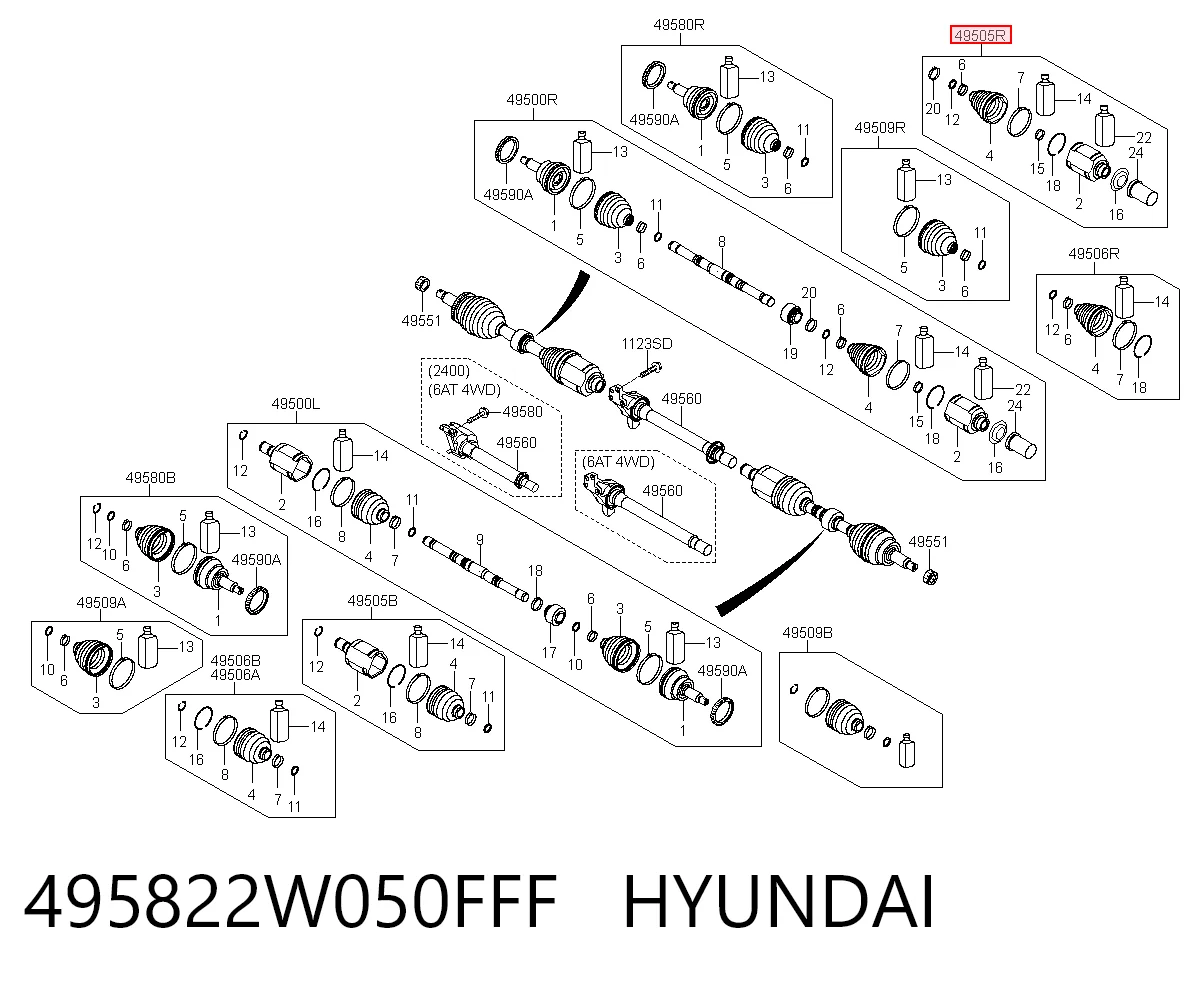 ШРУС внутрішній правий на Hyundai Santa Fe III DM
