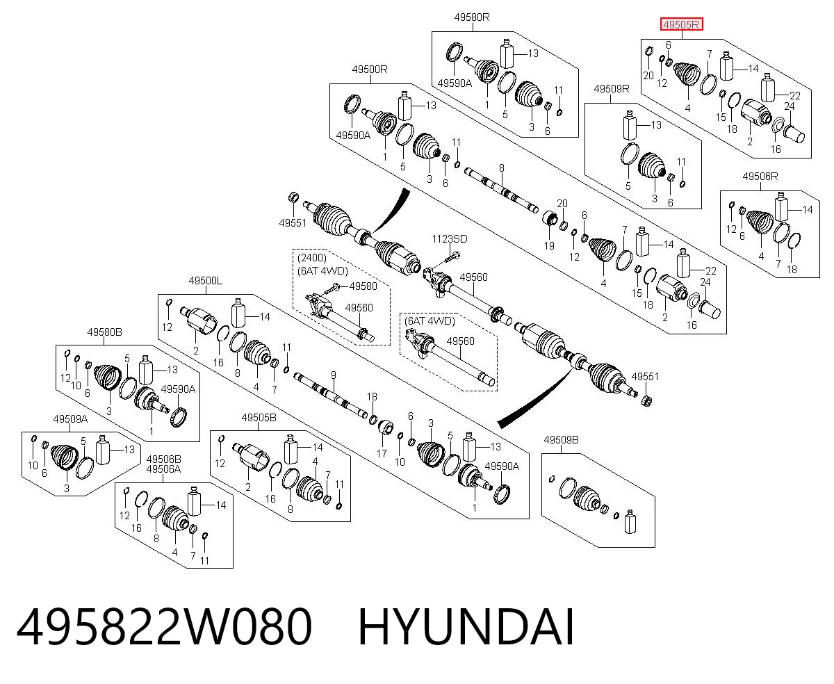 ШРКШ внутрішній, передній, правий Hyundai Santa Fe III позашляховик (DM) (2012 - 2018) ціна, від 85.54 USD