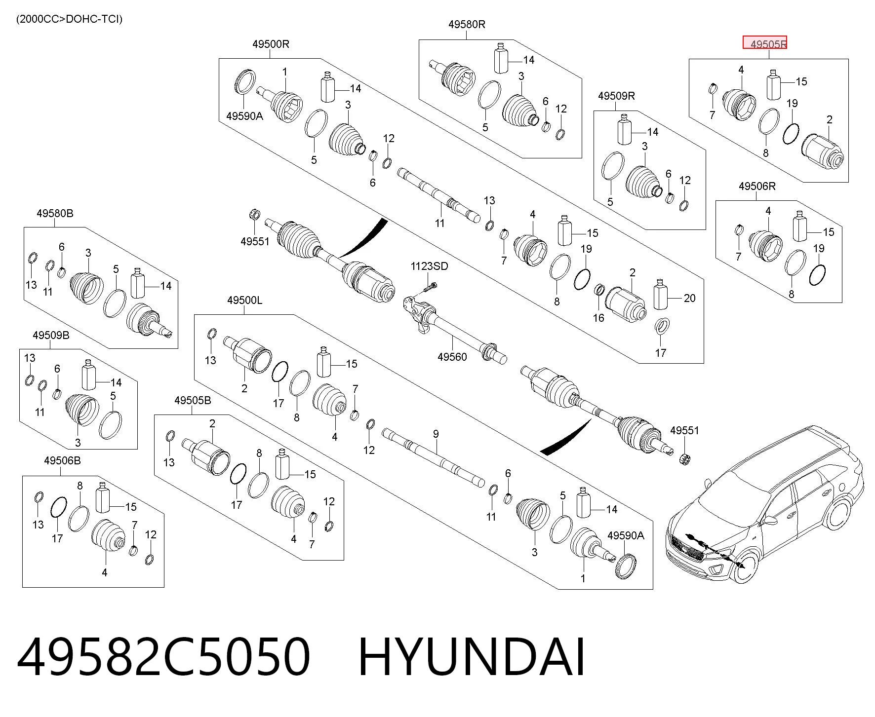 Купити ШРУС внутрішній правий Hyundai Santa Fe III DM