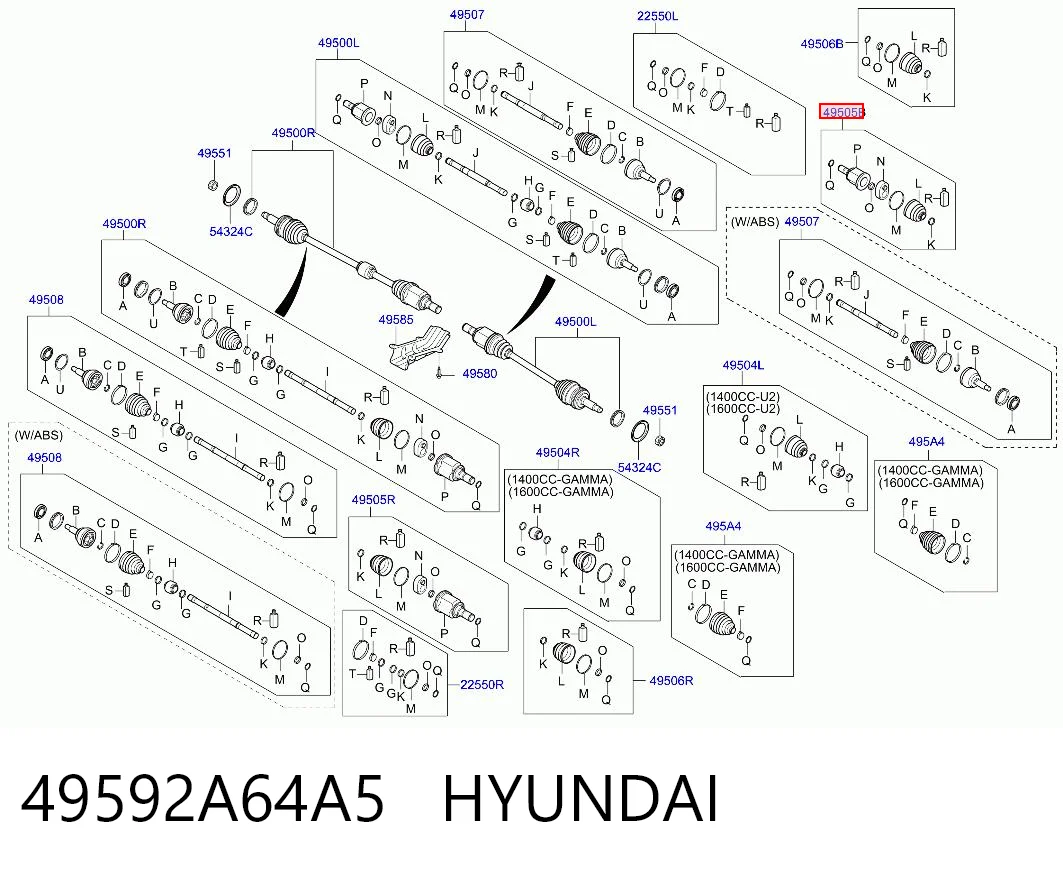 Шарнір кутових швидкостей передній лівий Hyundai I30 хетчбек (GDH) (2012 - 2016) ціна, від 56.55 USD