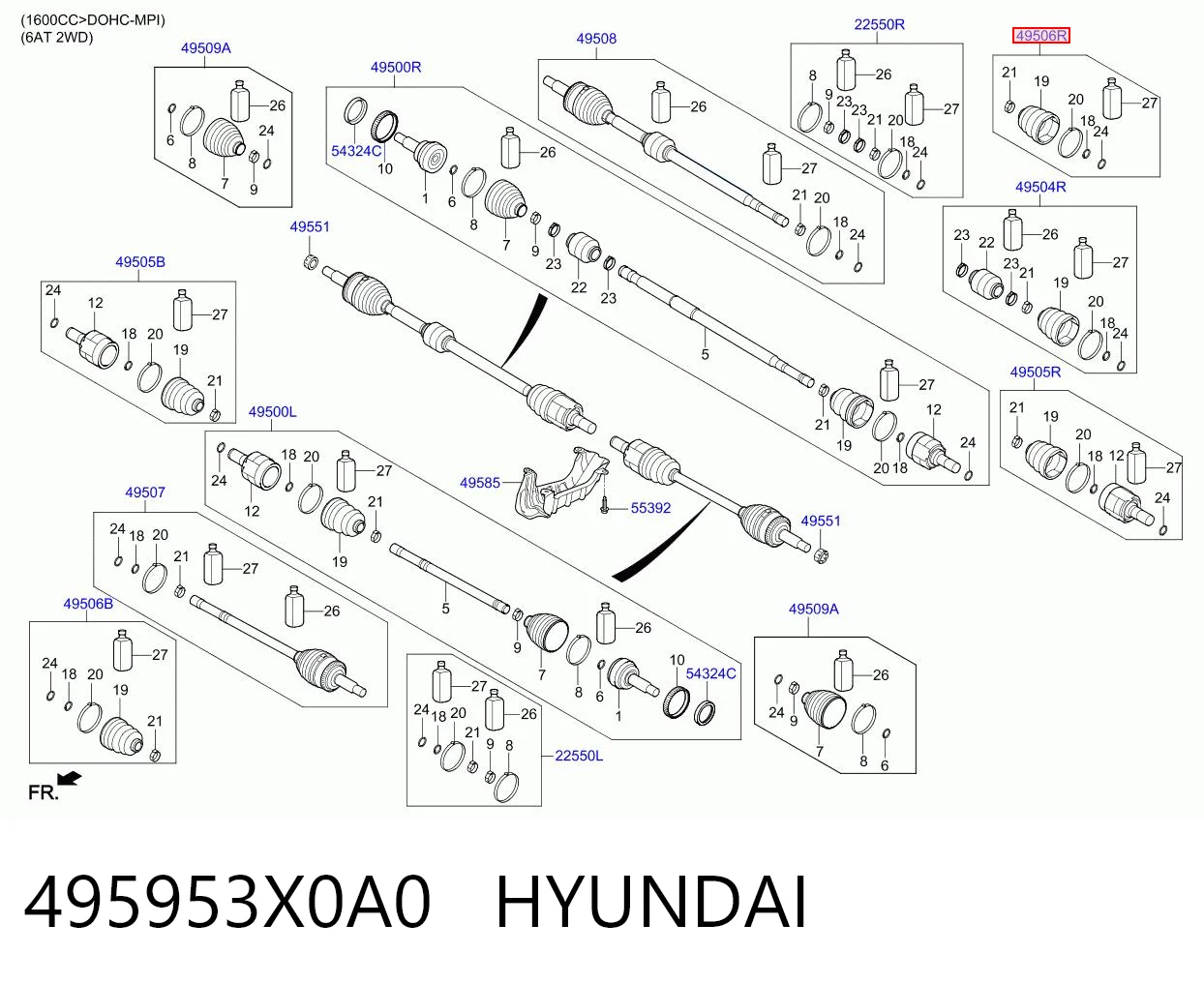 KA0018 DAC Пильник ШРУСа зовнішній, передній піввісі