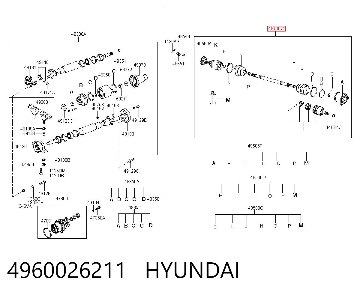 Купити Піввісь задня Hyundai Santa Fe I SM