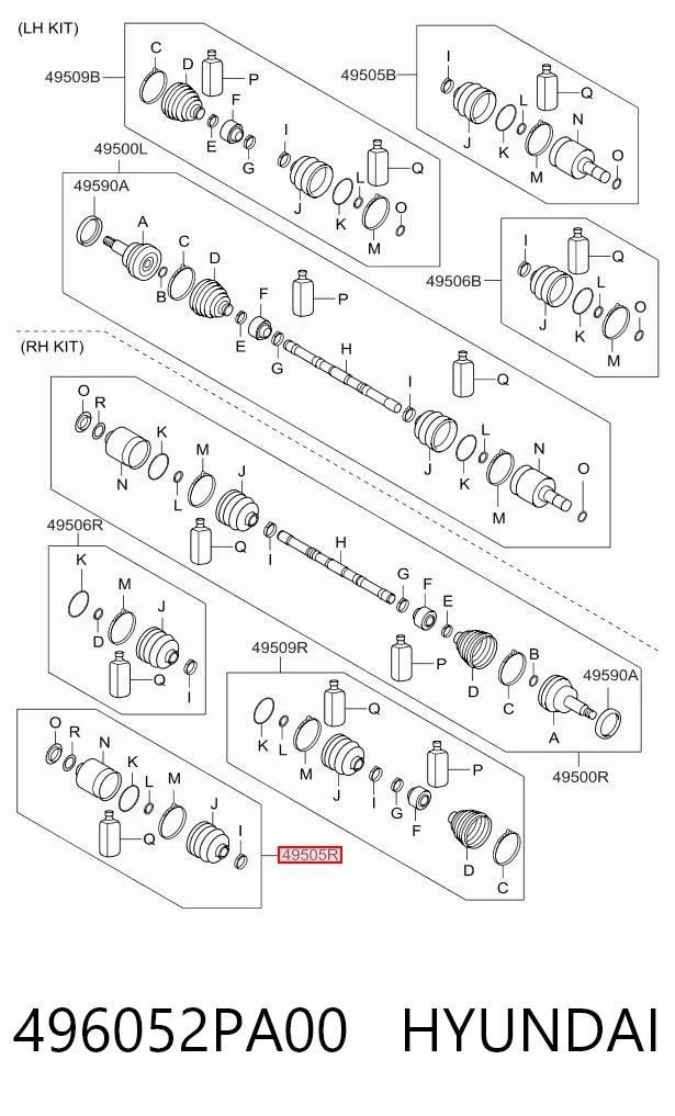 ШРКШ внутрішній, передній, правий Hyundai I30 хетчбек (FD) (2007 - 2011) ціна, від 54.31 USD