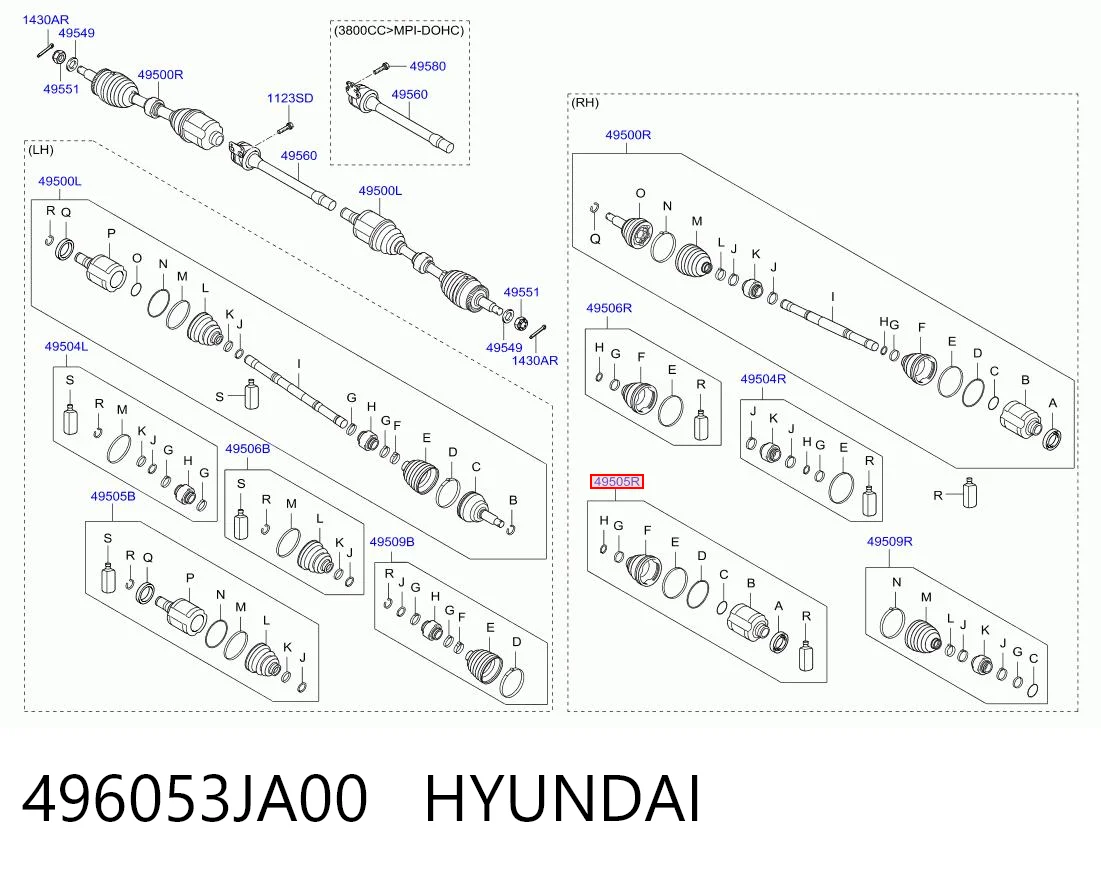 Купити ШРУС внутрішній правий Hyundai Veracruz  