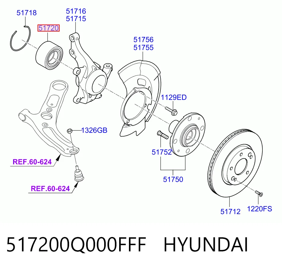  Підшипник ступиці KIA Cerato 3