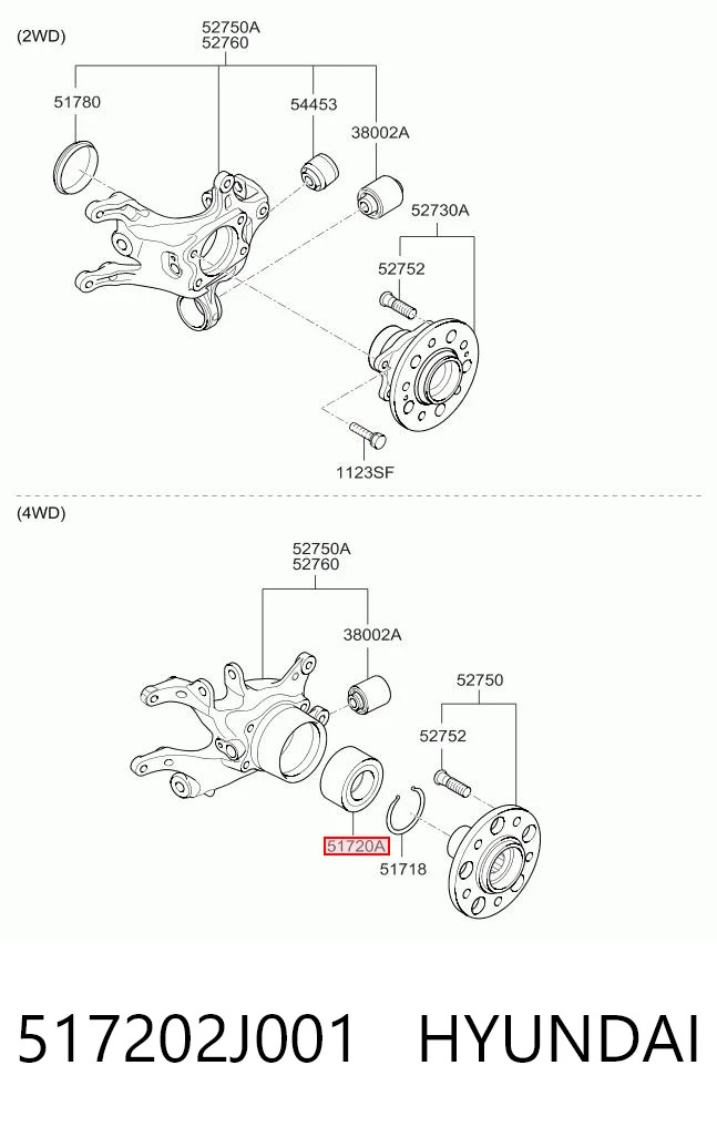 517202J001 Hyundai/Kia Підшипник маточини передньої