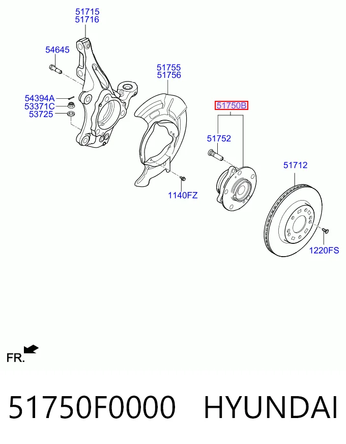 51750F0000 Hyundai/Kia Маточина (передня)