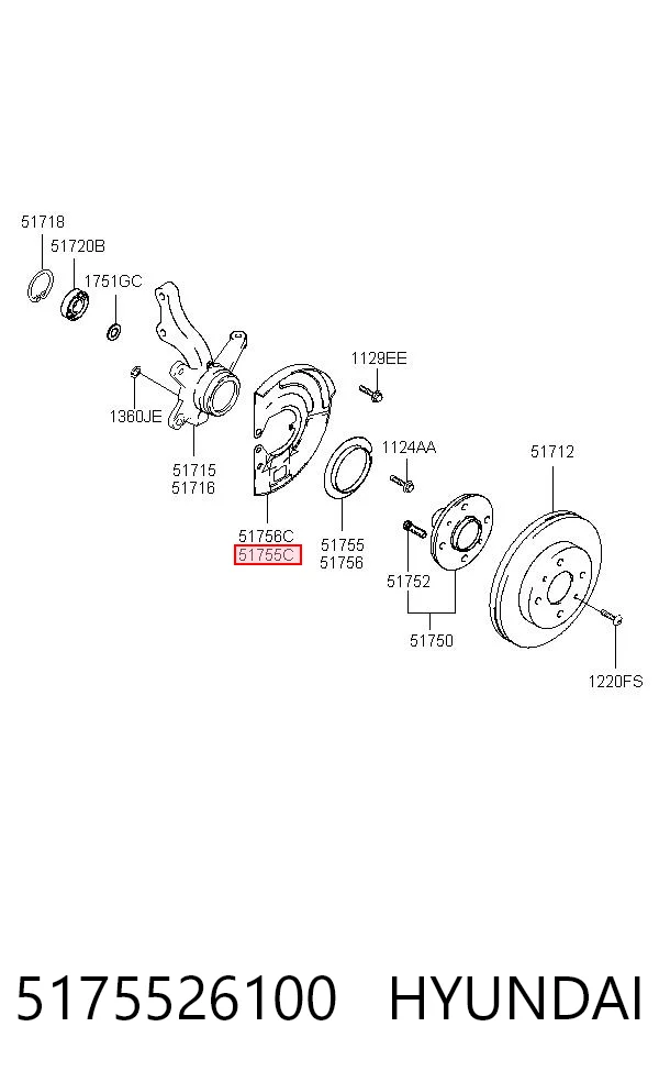 5175526100 Hyundai/Kia Кожух гальмівного диска