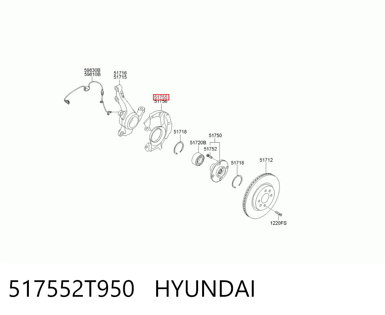 517552T950 Hyundai/Kia Кожух гальмівного диска